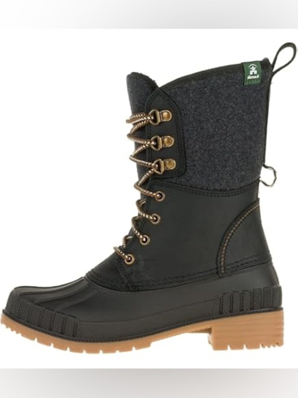 Kamik Black and Gray Waterproof Lace-Up Winter Boot